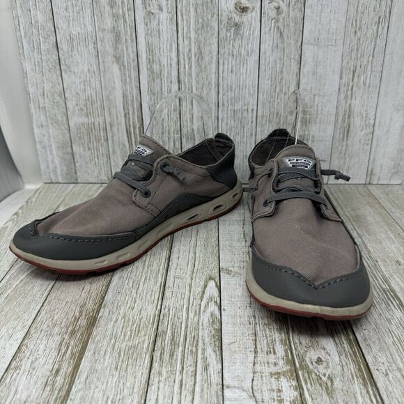 Columbia Bahama Vent Mens Size 8.5 Relaxed PFG Khaki Canvas Shoe Slip On Boat - Picture 1 of 11